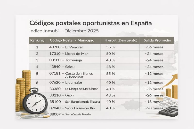 Top 10 códigos postales oportunistas en España 2026 – Índice Inmubi